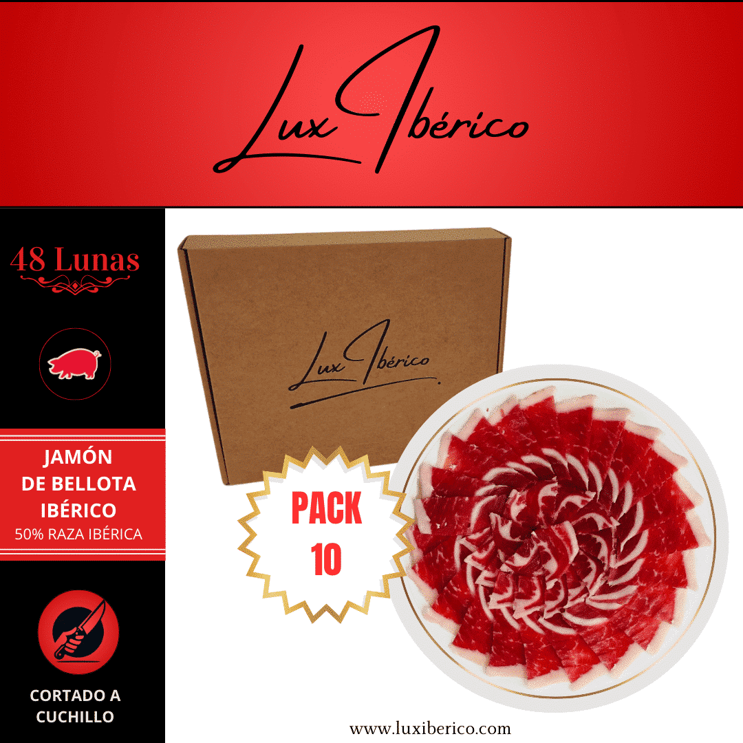 Jamón 48 Lunas - 50% Raza Ibérico de Bellota (10x90g)