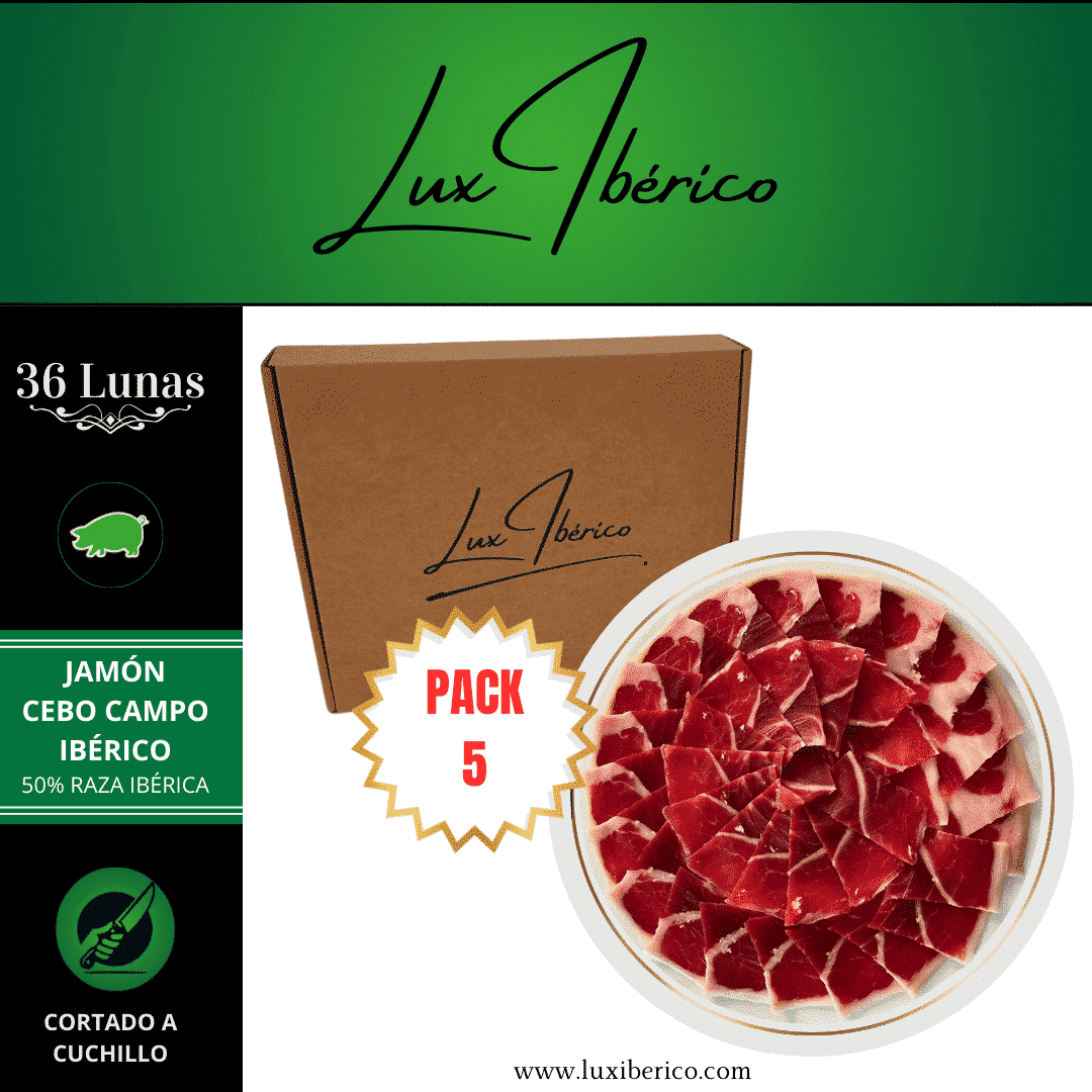 36 Lunas Schinken - Cebo Campo 50% Iberischer Schinken (5x90g)